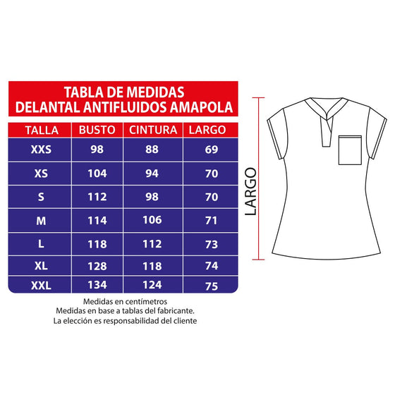 Delantal Mujer antifluidos Amapola. Verde Petróleo - Art. AMAPOLA-9
