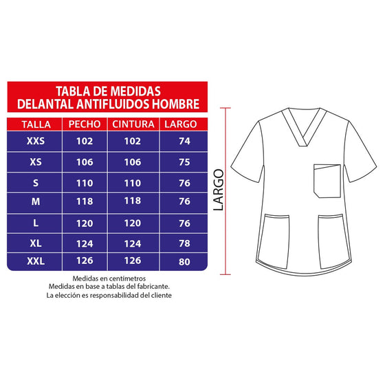 Delantal hombre tela antifluidos. Verde Botella - Art. 651