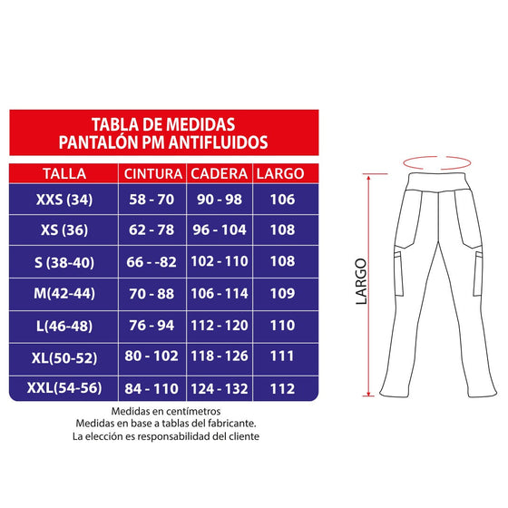 Pantalón PM antifluidos.   Art. PM-6 - Burdeo