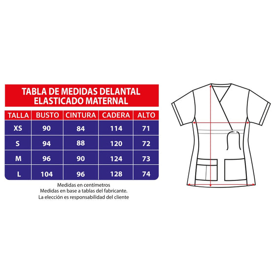 Delantal clínico elasticado Maternal. Morado - Art. MAT-4