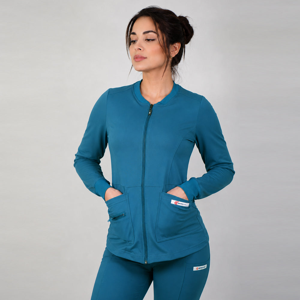 Polerón clínico Flexxy Confort - Mujer. Art. PFC-9 - Verde petróleo