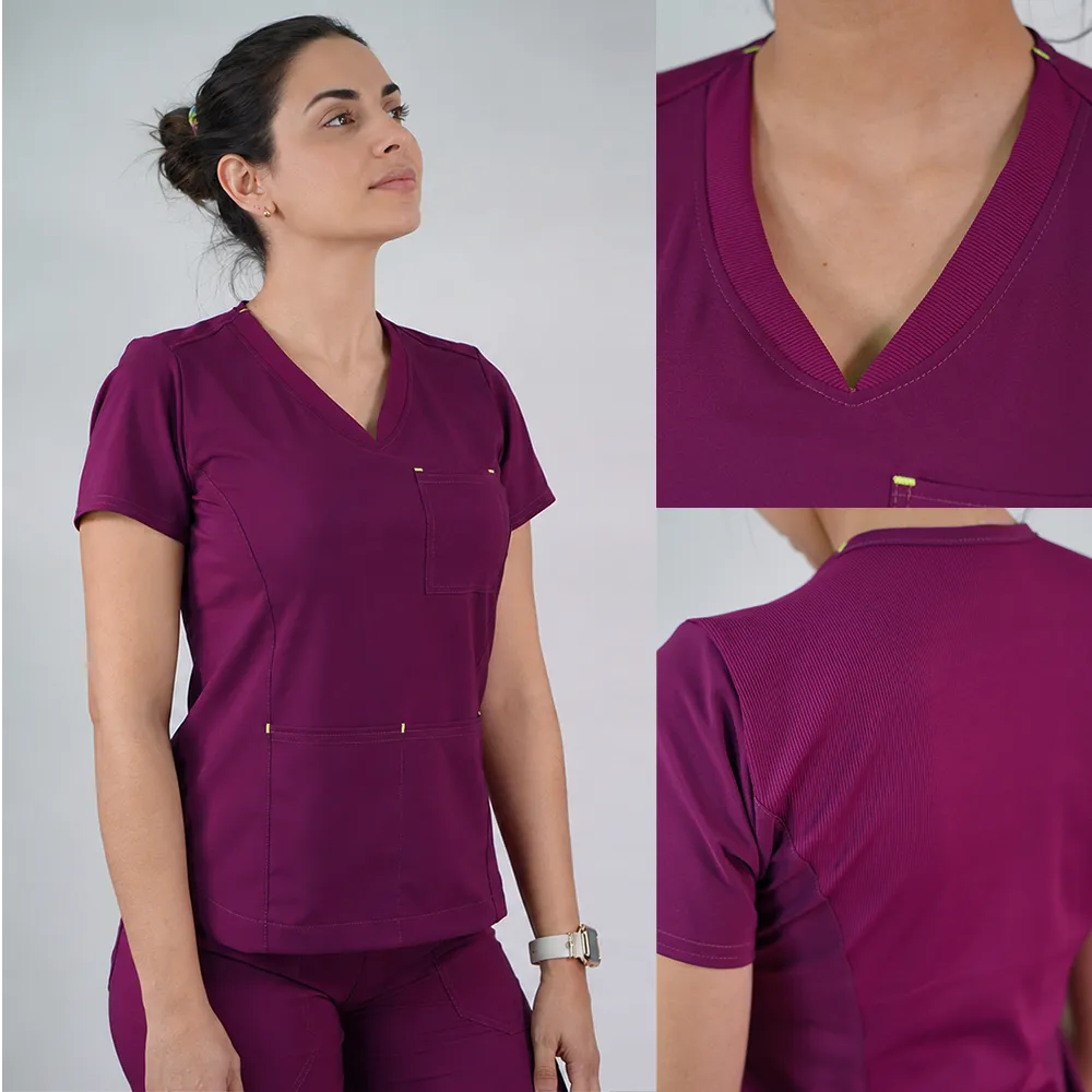 Delantal Mujer anti fluidos Violeta. Burdeo - Art. VIOLETA-23