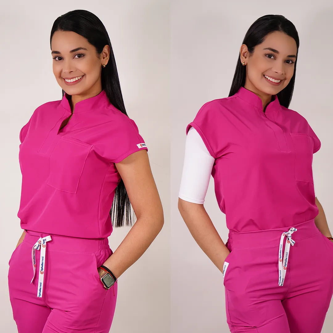 Delantal Mujer Anti fluidos Amapola. FUCSIA - Art. AMAPOLA-13
