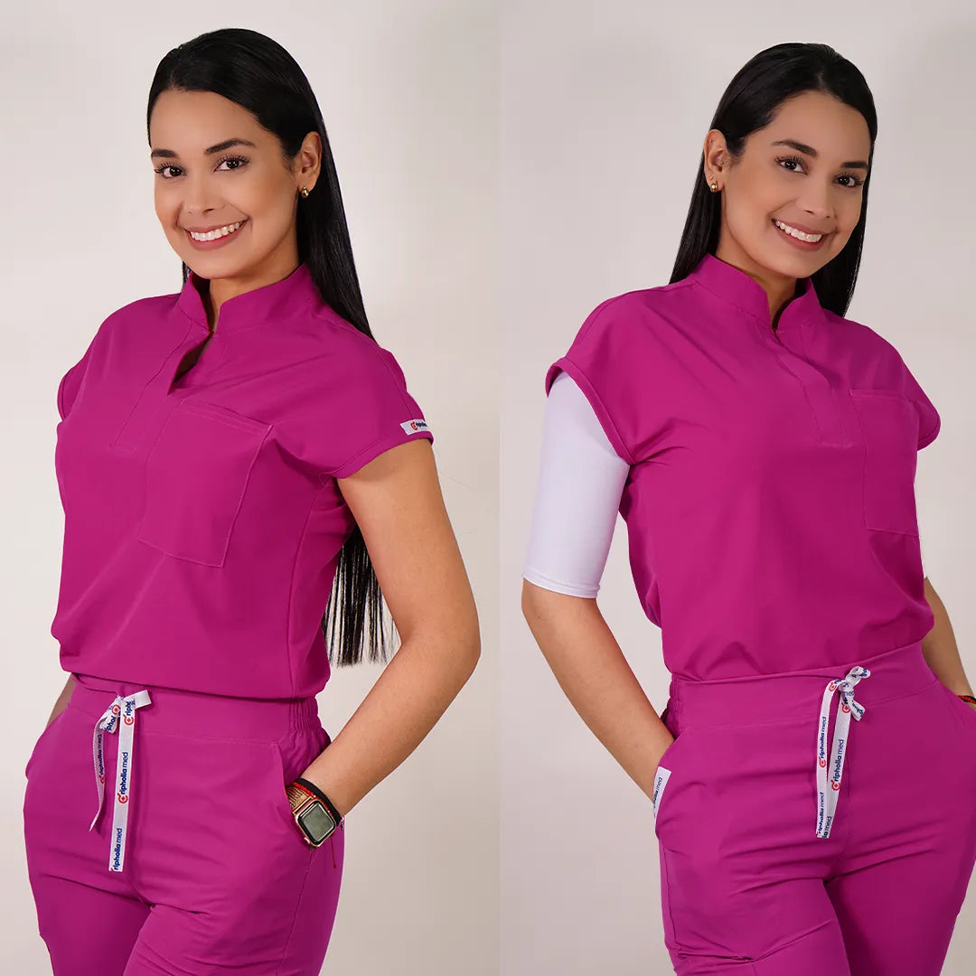 Delantal Mujer Anti fluidos Amapola. FUCSIA - Art. AMAPOLA-13