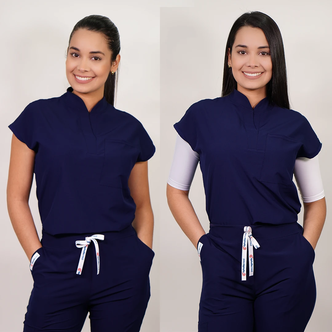 Delantal Anti fluidos Mujer Azul Marino AMAPOLA-1