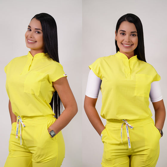 Delantal Mujer antifluidos Amapola. Amarillo - Art. AMAPOLA-21