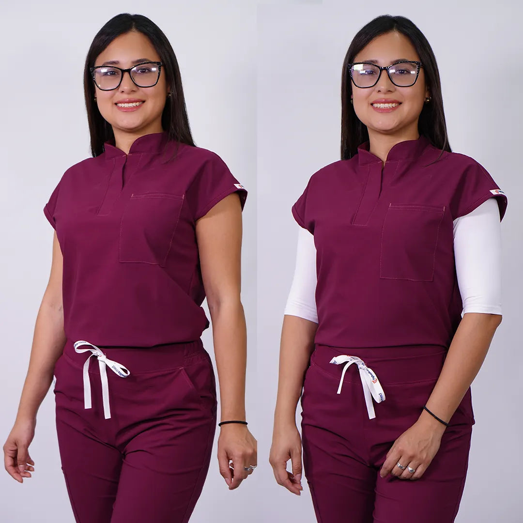 Delantal Mujer anti fluidos Amapola. Burdeo - Art. AMAPOLA-23