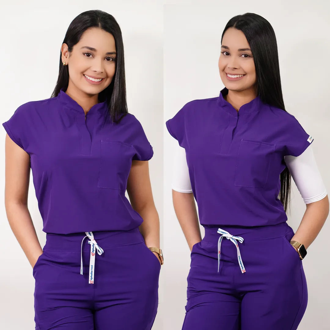 Delantal Mujer Anti fluidos Amapola. Morado - Art. AMAPOLA-4-A