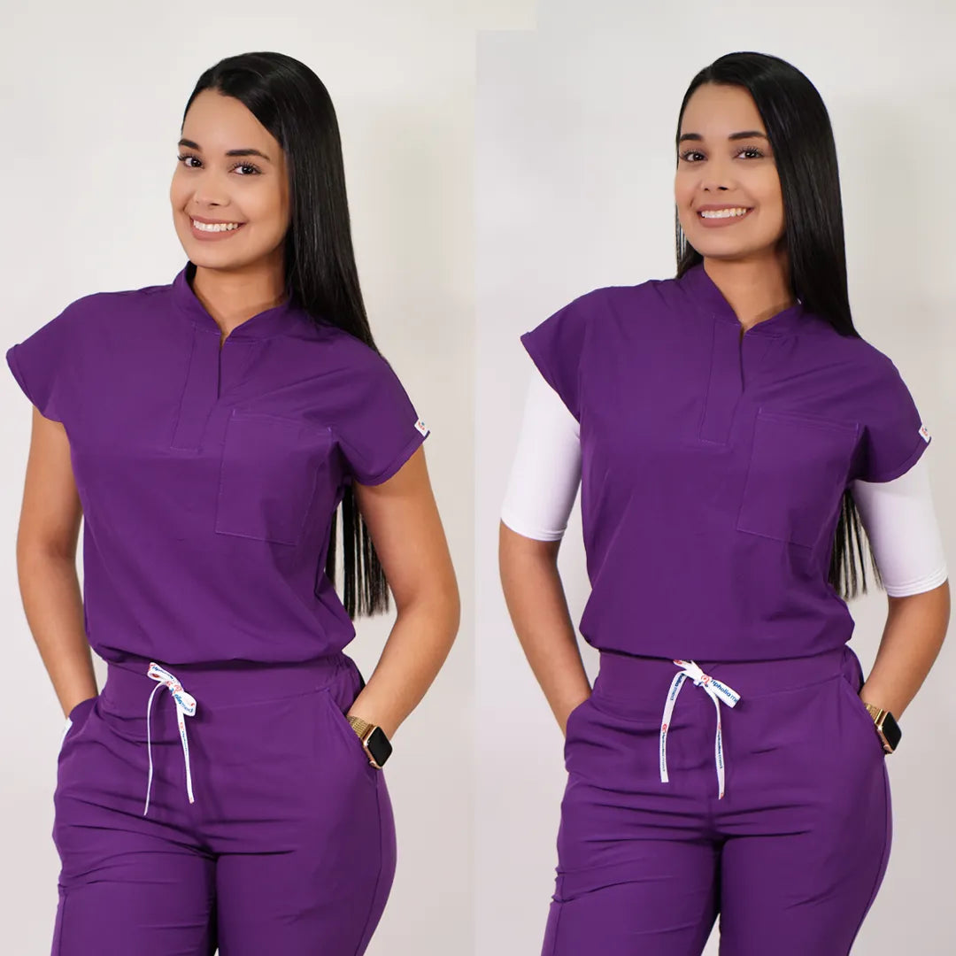 Delantal Mujer Anti fluidos Amapola. Morado - Art. AMAPOLA-4