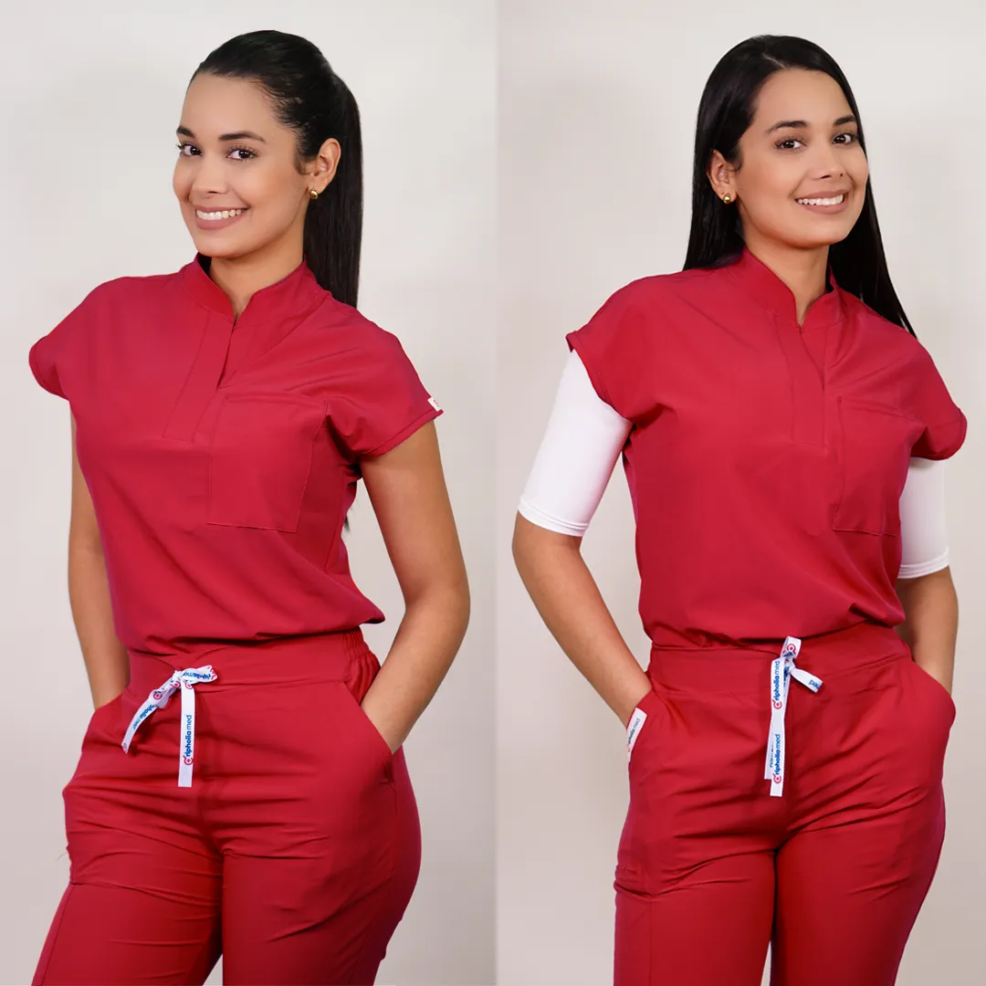 Delantal Mujer Anti fluidos Amapola. Rojo - Art. AMAPOLA-5