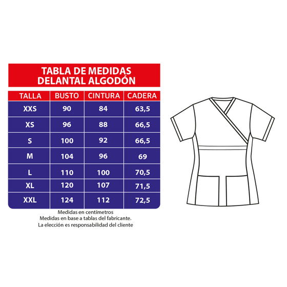 Delantal Mujer Algodón. Celeste - Art. ALG-2310-3