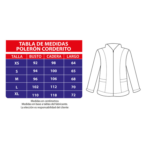Polerón clínico Corderito - Mujer.   Art. COR-6 - Burdeo